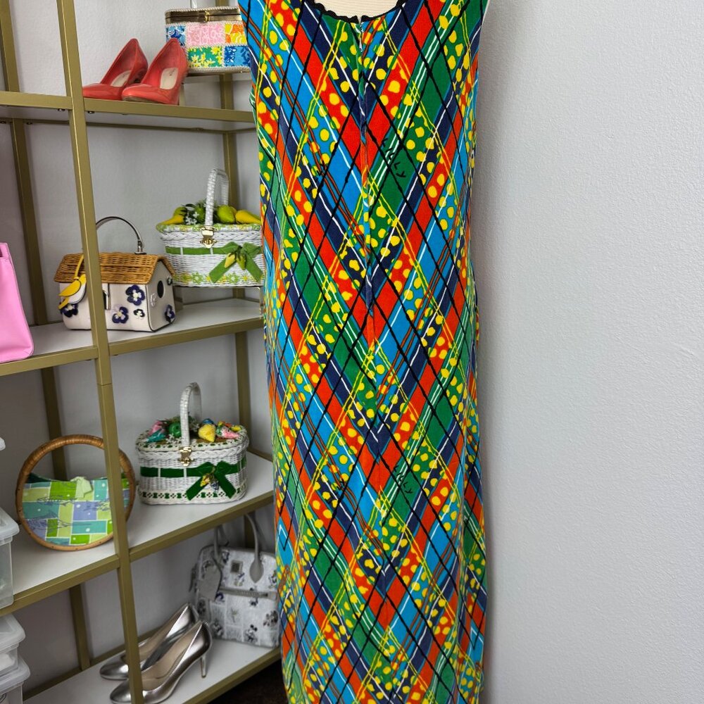 Lovely 1960's "The Lilly" Lilly Pulitzer Velvet Maxi Dress HTF Vintage Sz 16 XL